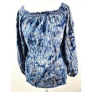Farland Women's Blue Ripple Tie Dye Top, Size M